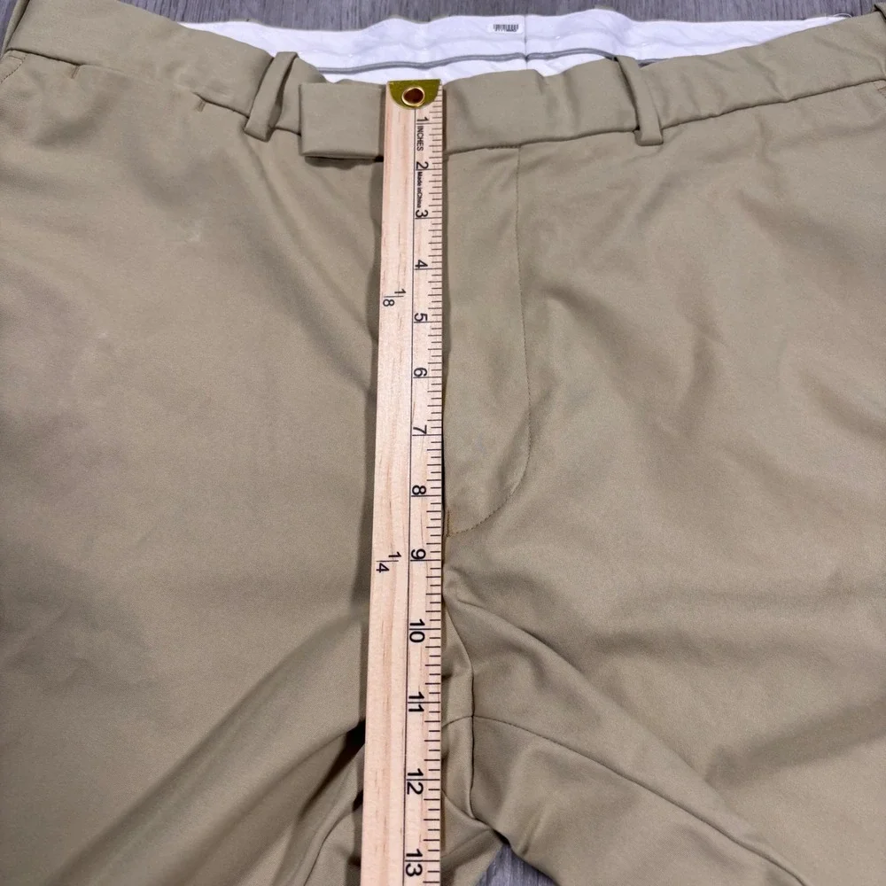 RLX Ralph Lauren Mens Khaki Tan Golf Chino Pants Flat Front Performance Trousers